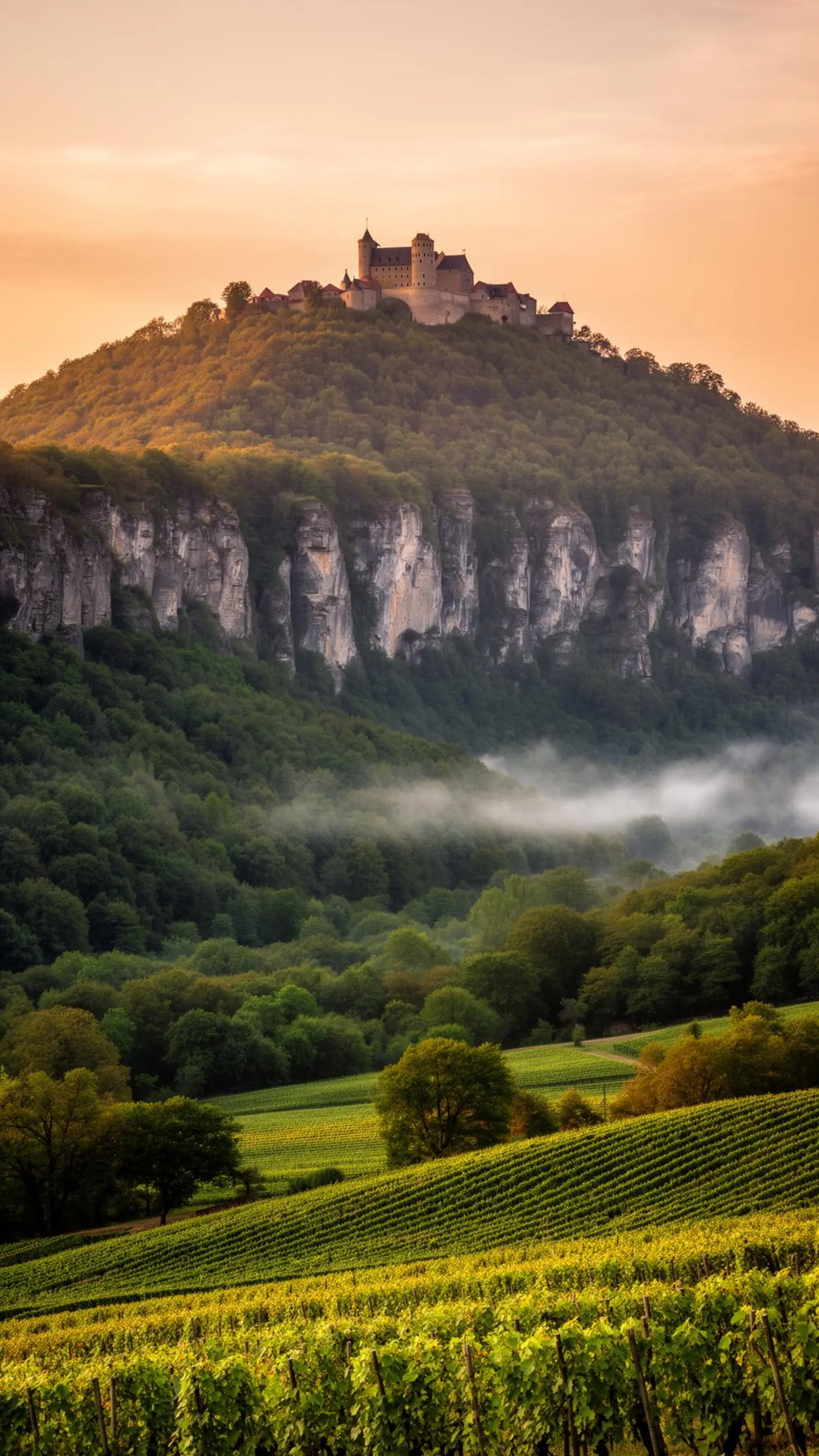 Pfälzer Wald und Weinberge in der Südpfalz